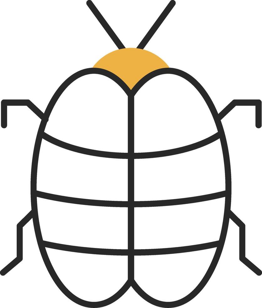 Bug Skined Filled Icon vector