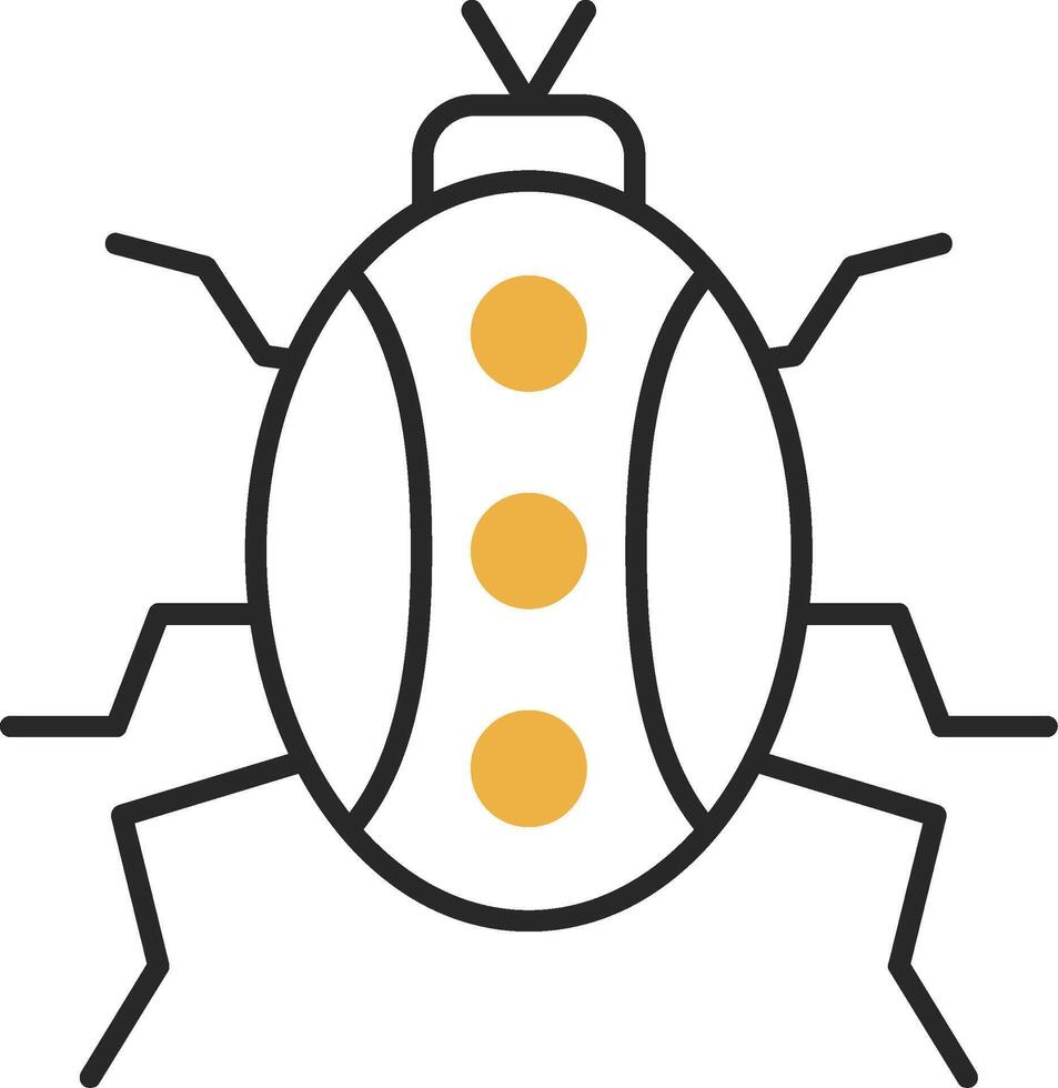 Bug Skined Filled Icon vector