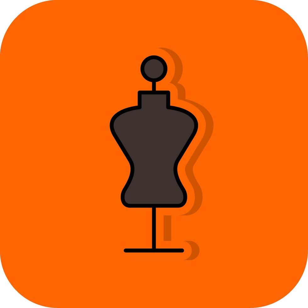 Mannequin Filled Orange background Icon vector