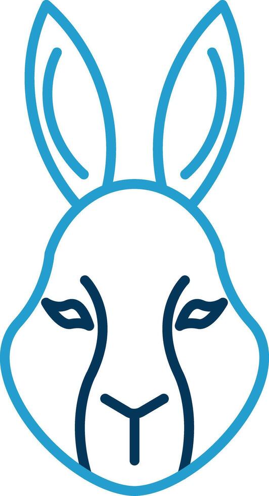 Rabbit Line Blue Two Color Icon vector