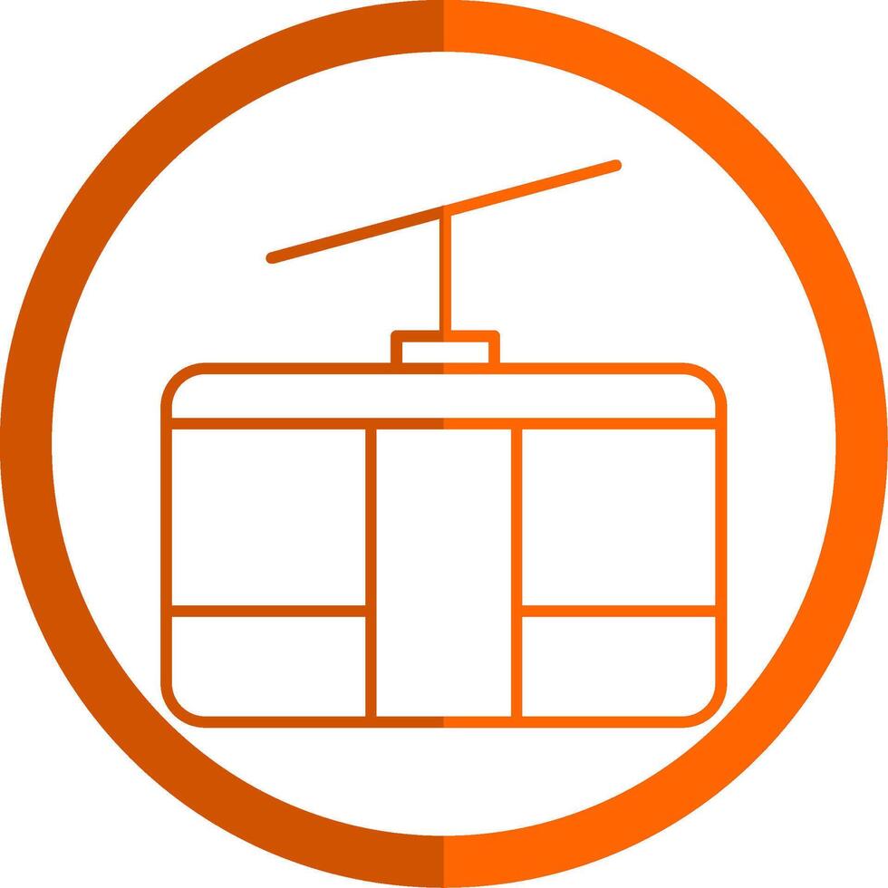 Cableway Line Orange Circle Icon vector