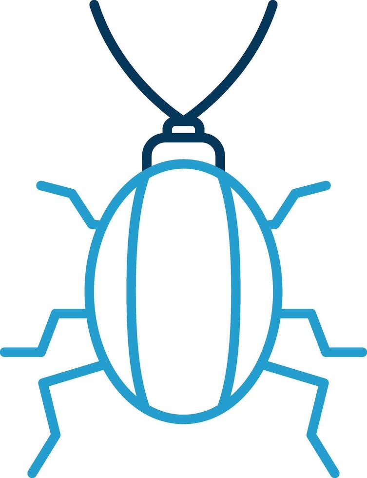 Cockroach Line Blue Two Color Icon vector