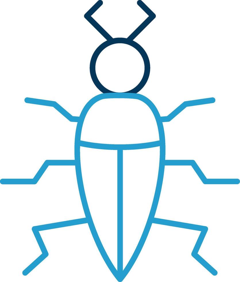 insecto línea azul dos color icono vector