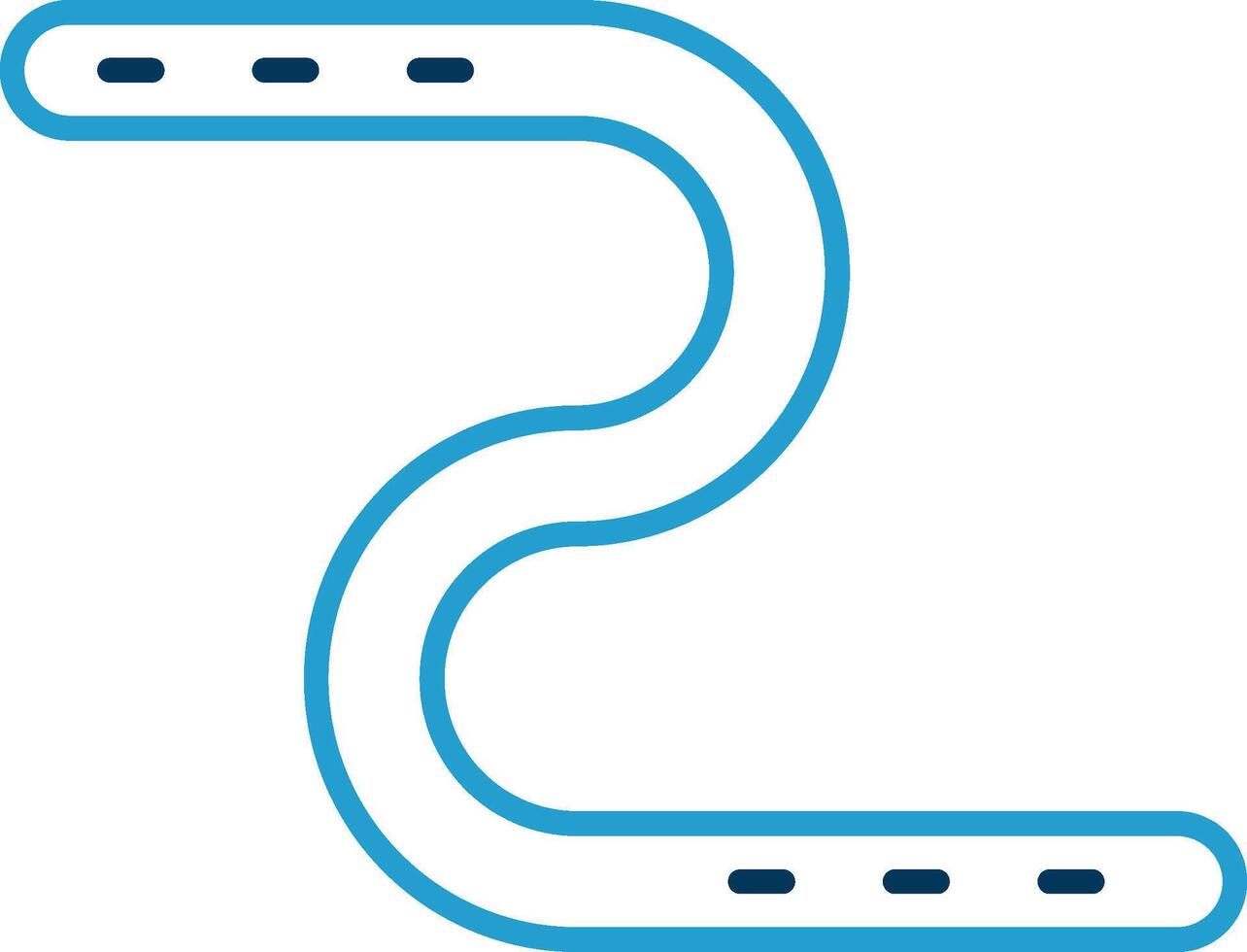 Earthworm Line Blue Two Color Icon vector