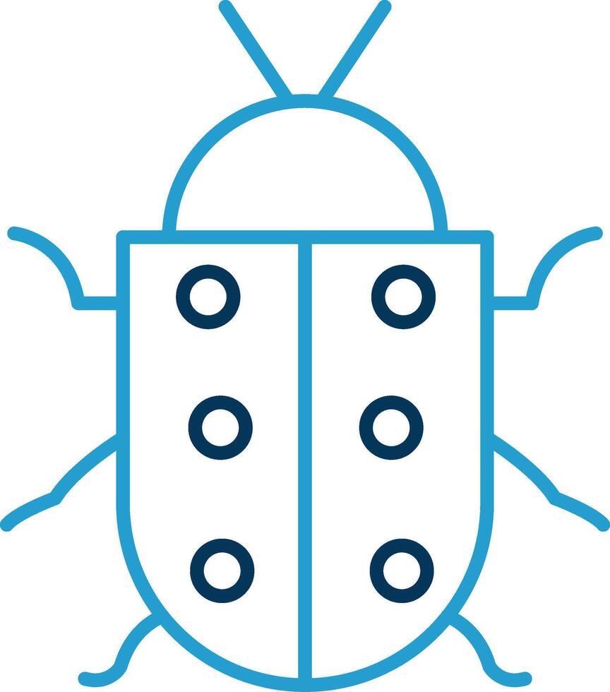 Bug Line Blue Two Color Icon vector