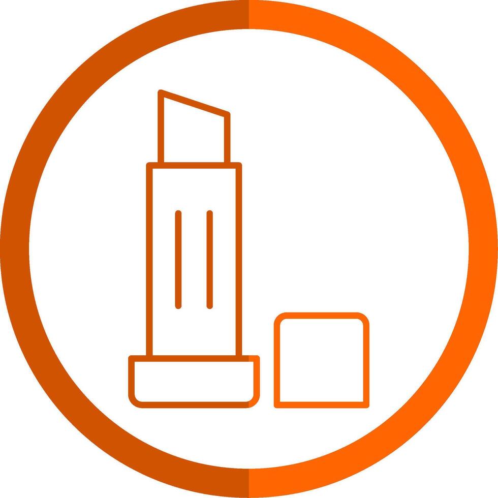 Lip Balm Line Orange Circle Icon vector
