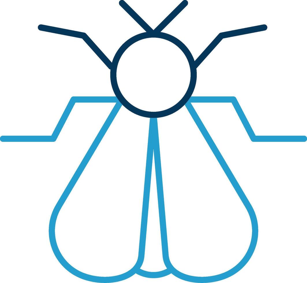 Moth Line Blue Two Color Icon vector