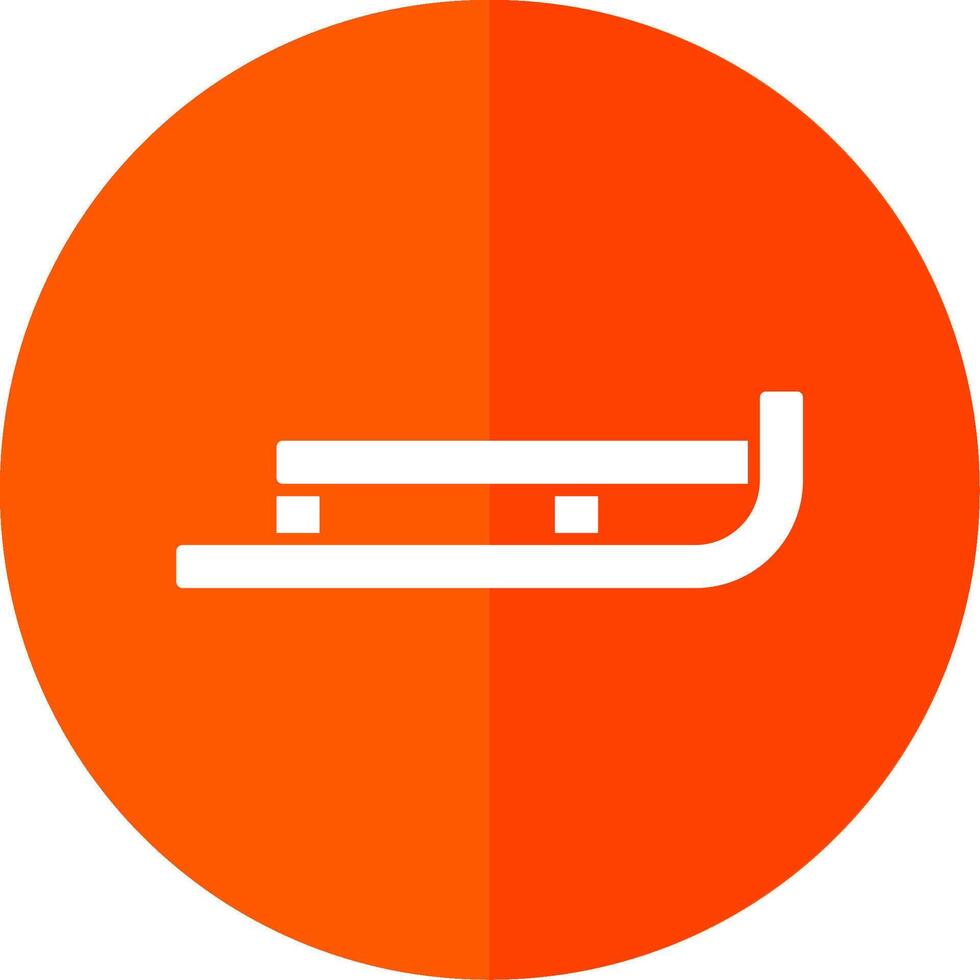 Sled Glyph Red Circle Icon vector