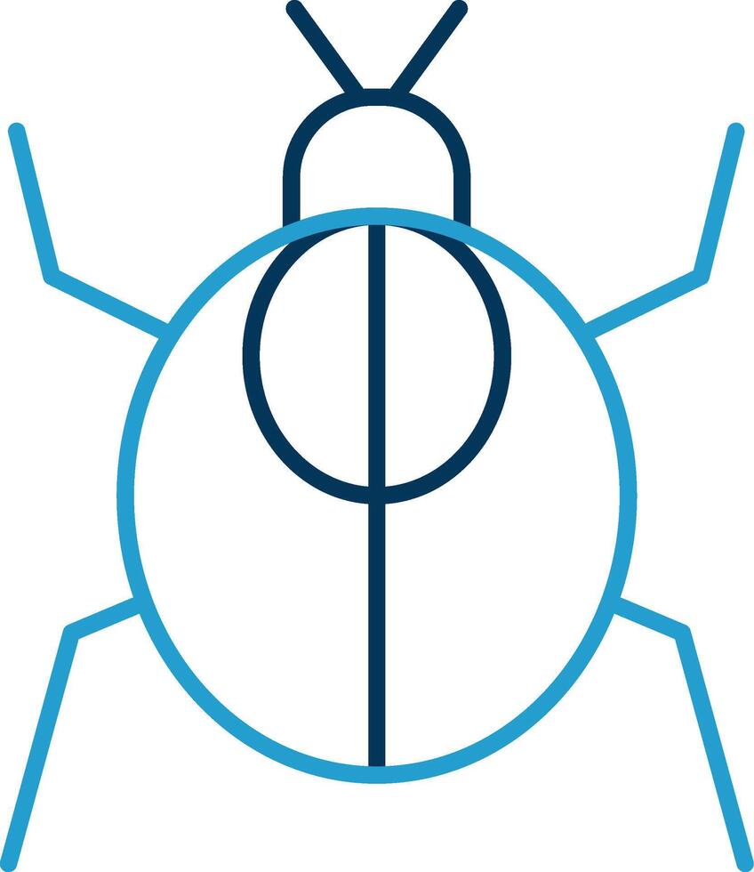 Cockroach Line Blue Two Color Icon vector