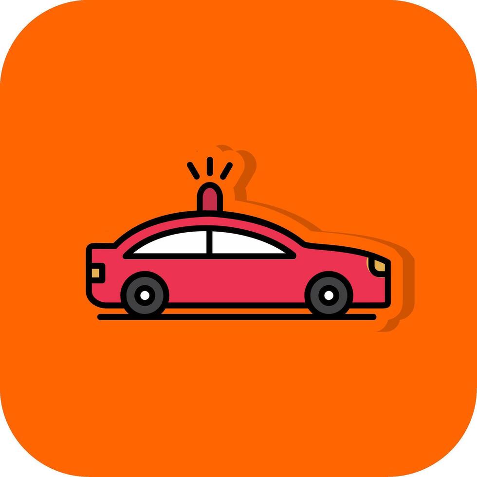 Police Car Filled Orange background Icon vector