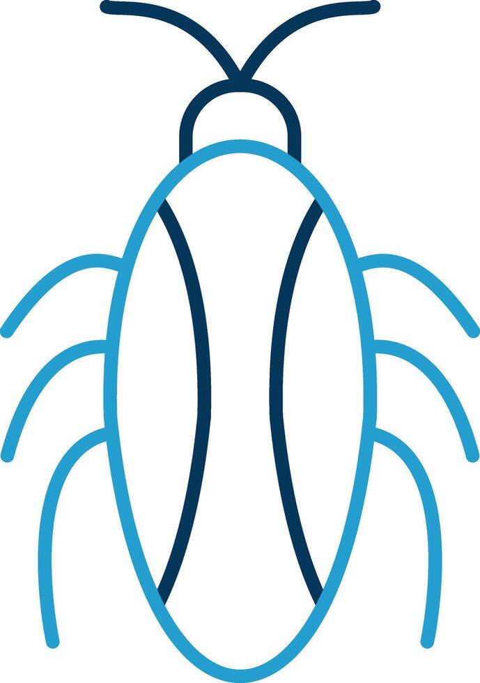 Cockroach Line Blue Two Color Icon vector