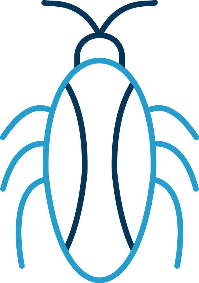 Cockroach Line Blue Two Color Icon vector