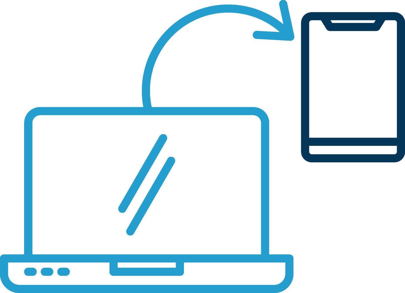Connection Line Blue Two Color Icon vector
