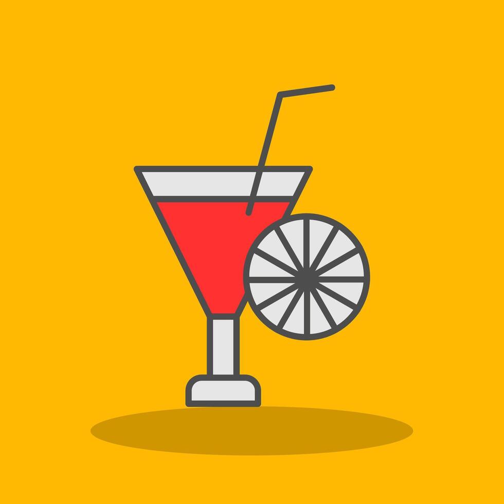 Cocktail Filled Shadow Icon vector
