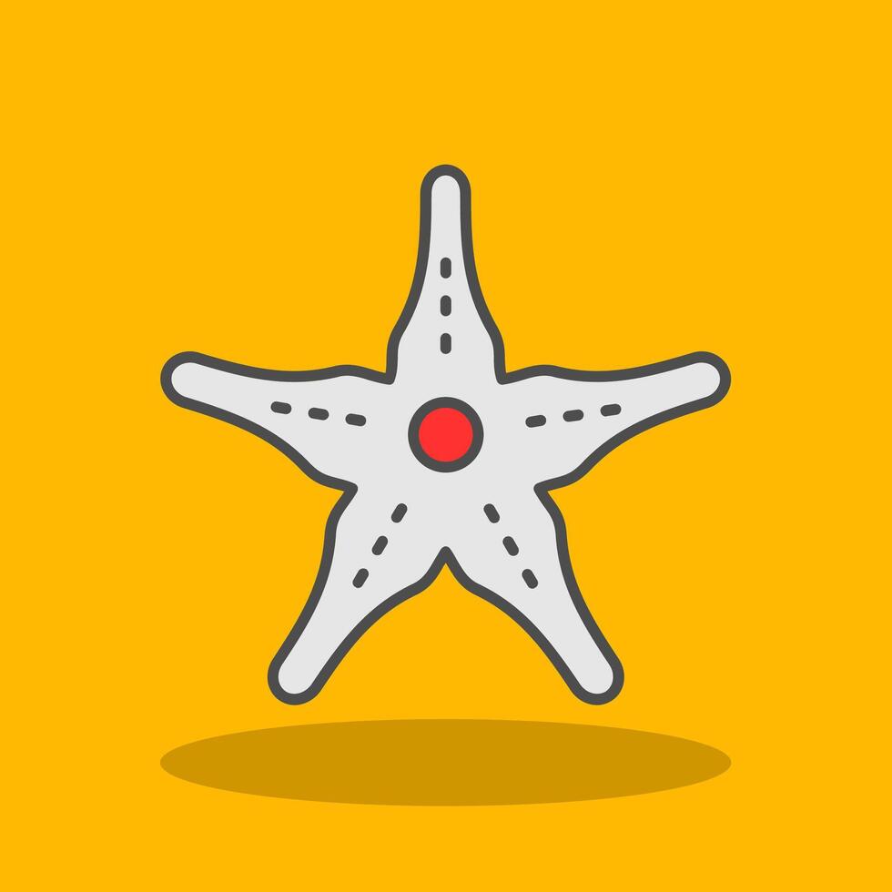 StarFish Filled Shadow Icon vector