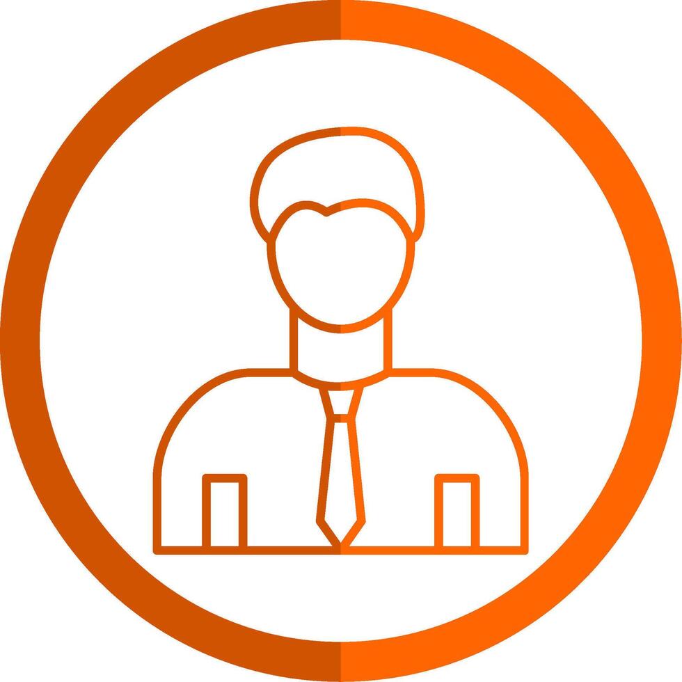 Office Worker Line Orange Circle Icon vector