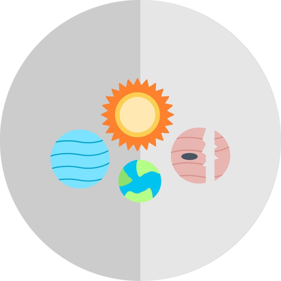 solar sistema plano escala icono vector