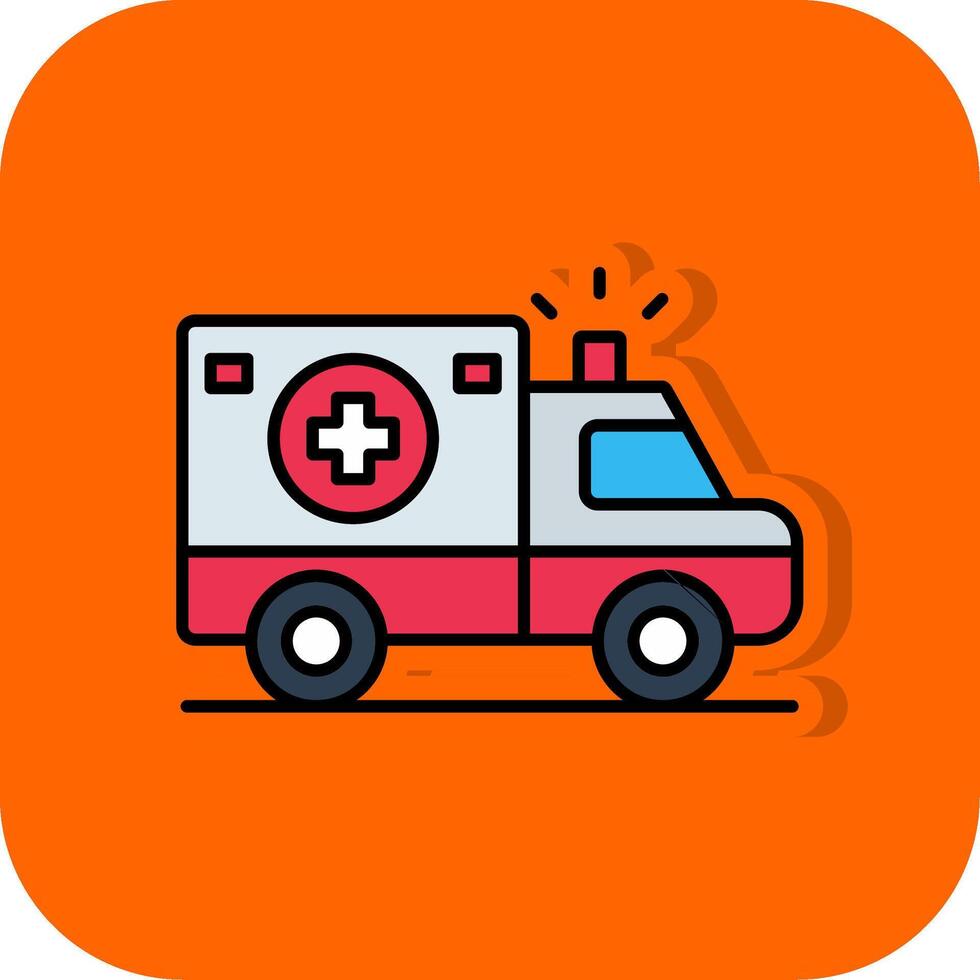 Ambulance Filled Orange background Icon vector