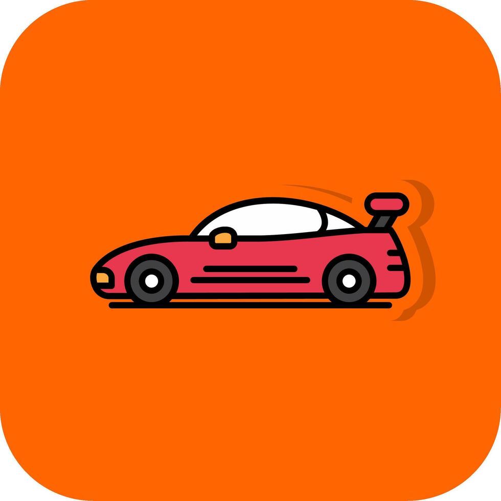 Sports Car Filled Orange background Icon vector