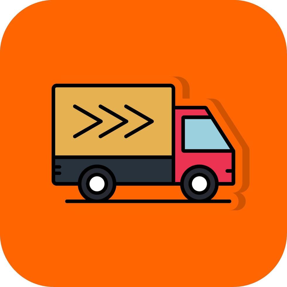 Delivery Truck Filled Orange background Icon vector