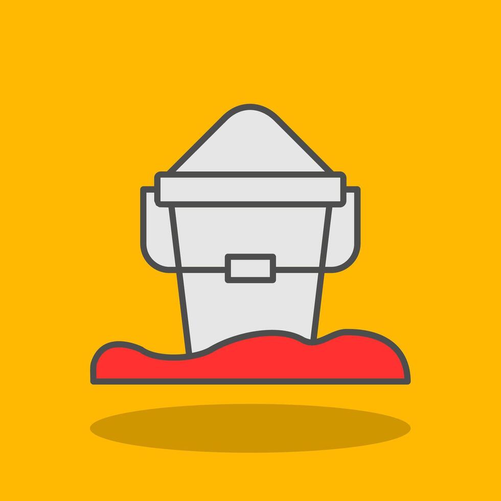 Sand Bucket Filled Shadow Icon vector