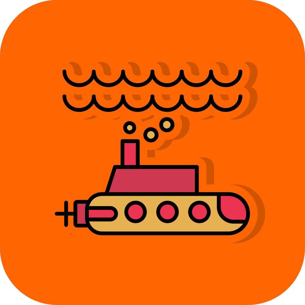 Submarine Filled Orange background Icon vector