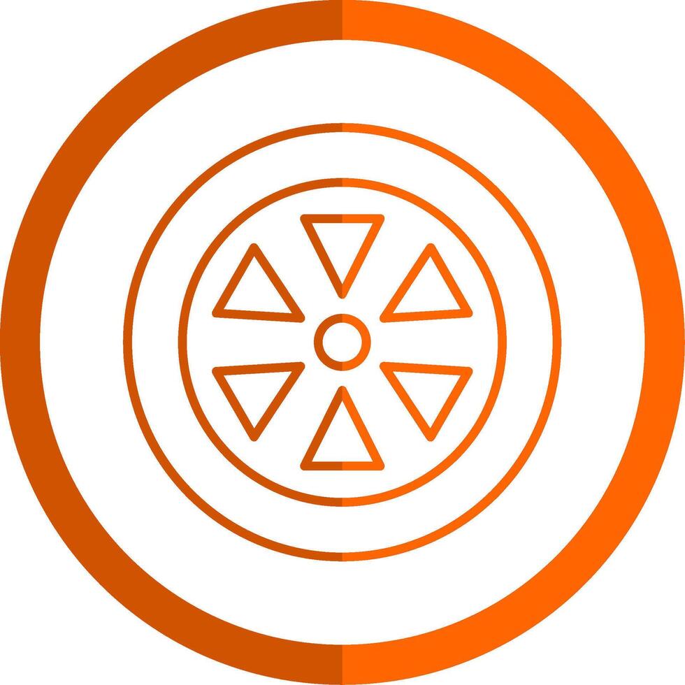 Wheel Line Orange Circle Icon vector