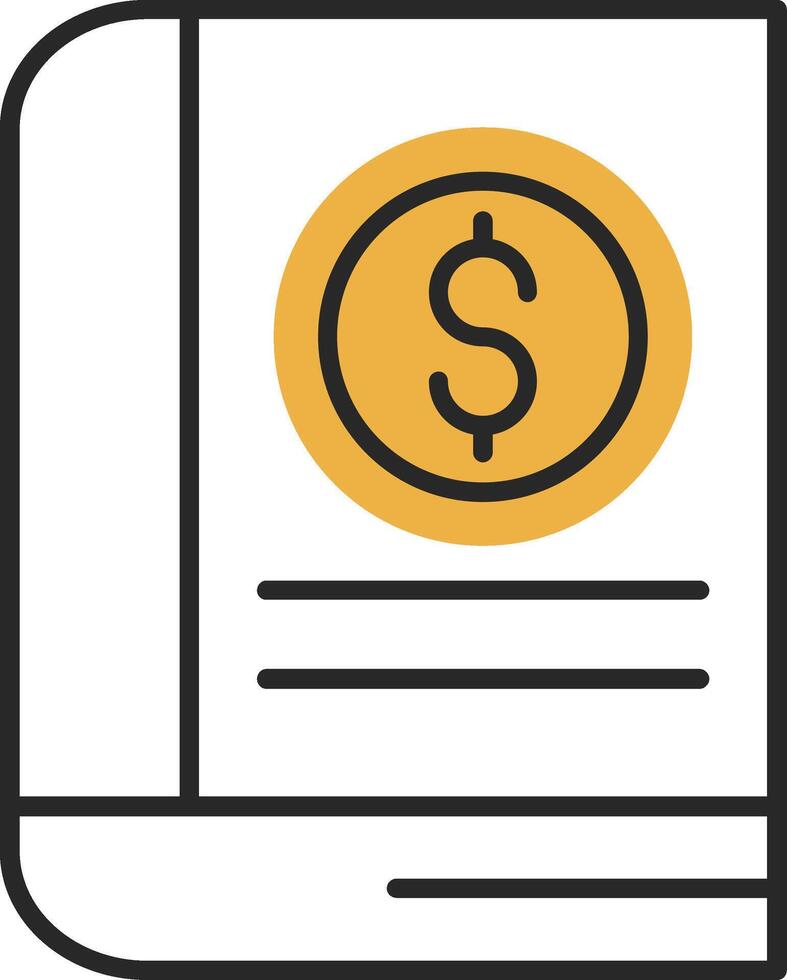 Accounting Book Skined Filled Icon vector