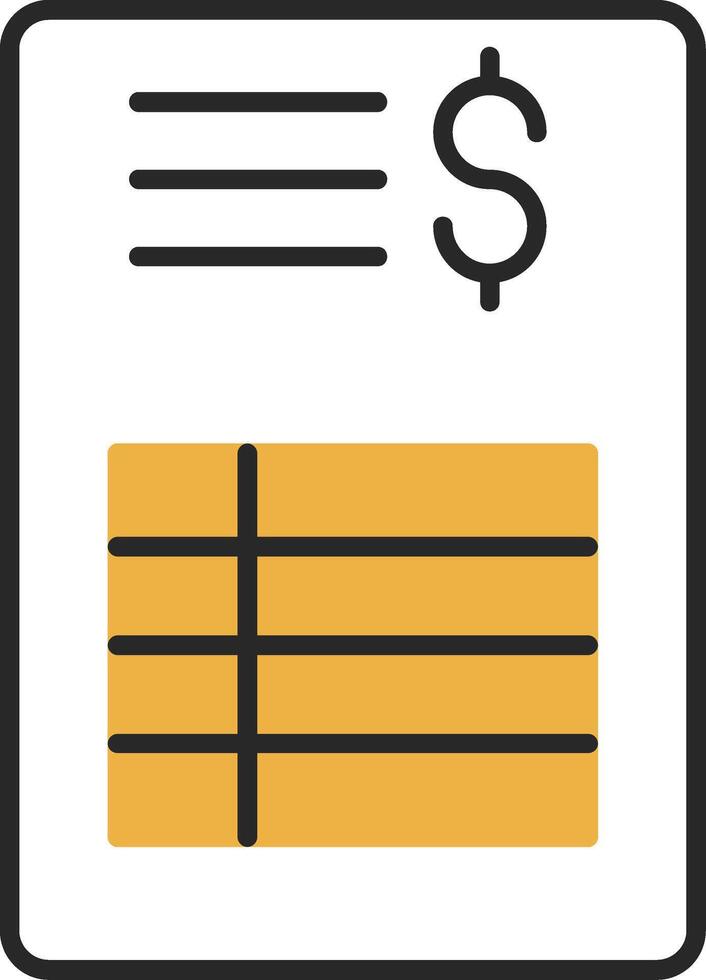 Bill Skined Filled Icon vector