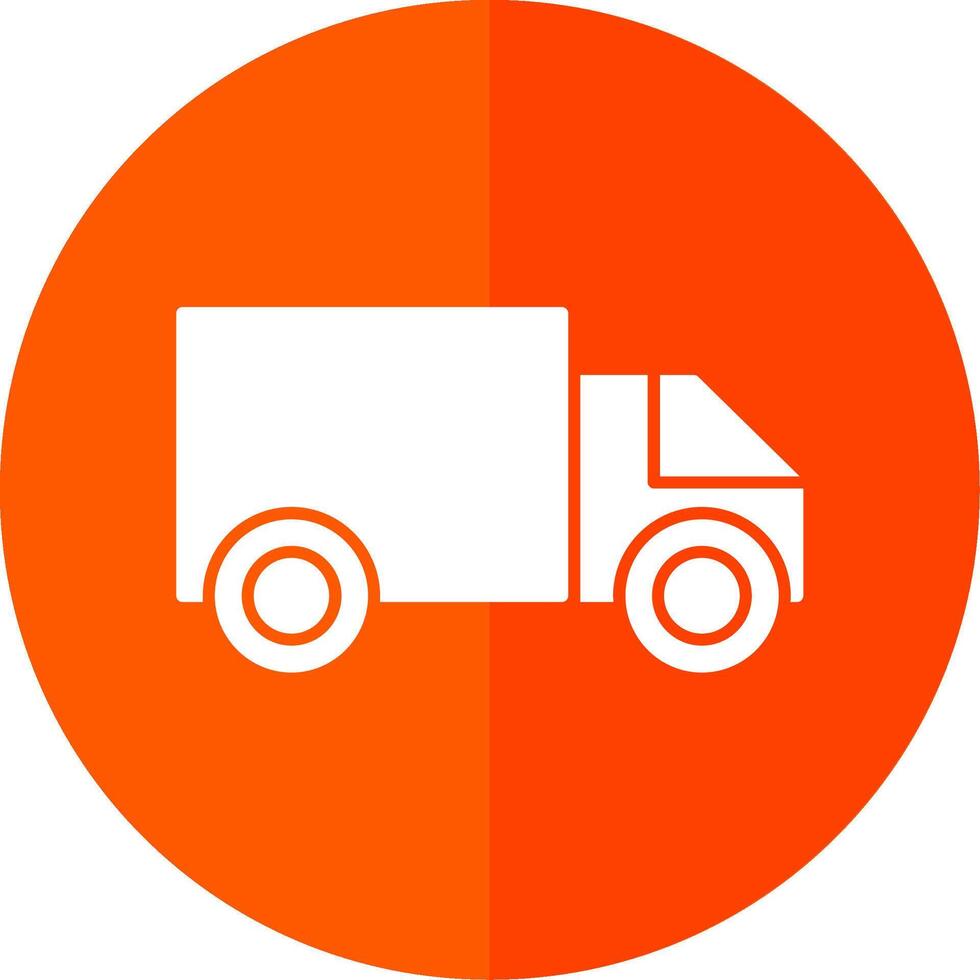 Cargo Van Glyph Red Circle Icon vector