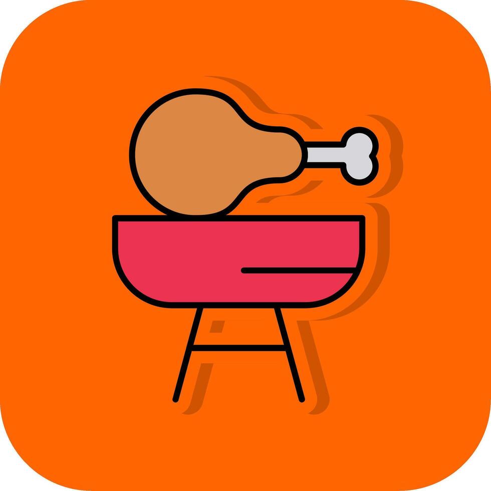 pollo pierna lleno naranja antecedentes icono vector