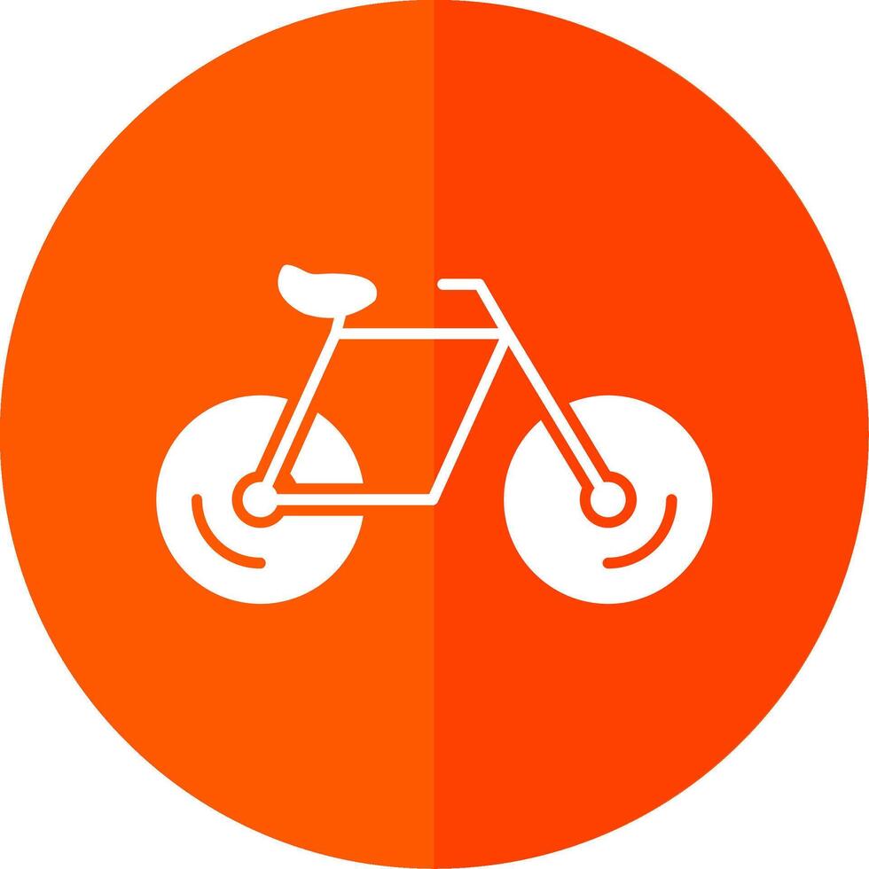 Bicycle Glyph Red Circle Icon vector