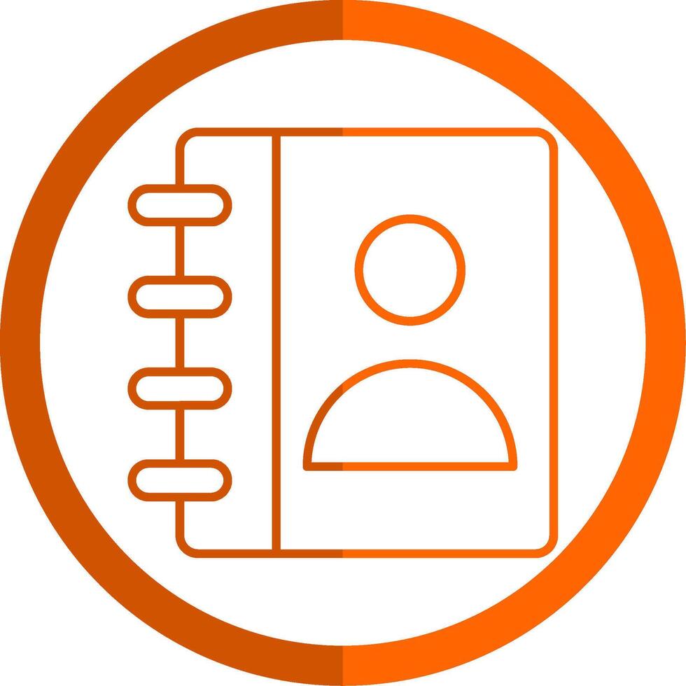 Contact Book Line Orange Circle Icon vector