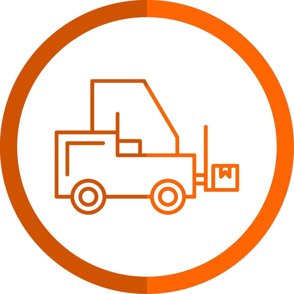 Forklift Line Orange Circle Icon vector