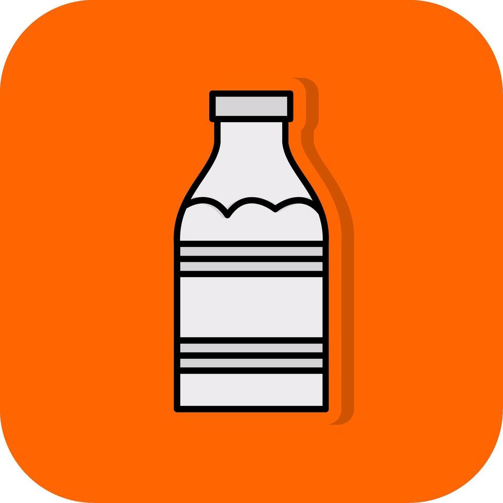 Milk Bottle Filled Orange background Icon vector