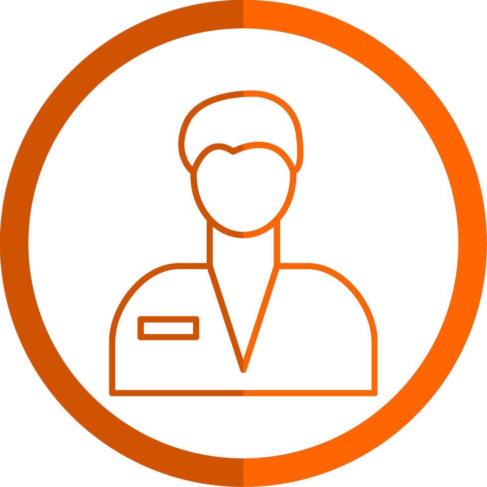Postman Line Orange Circle Icon vector
