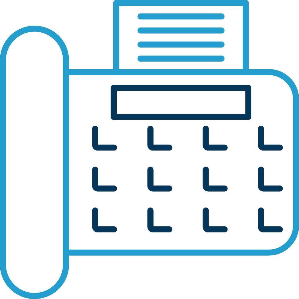 Fax Line Blue Two Color Icon vector