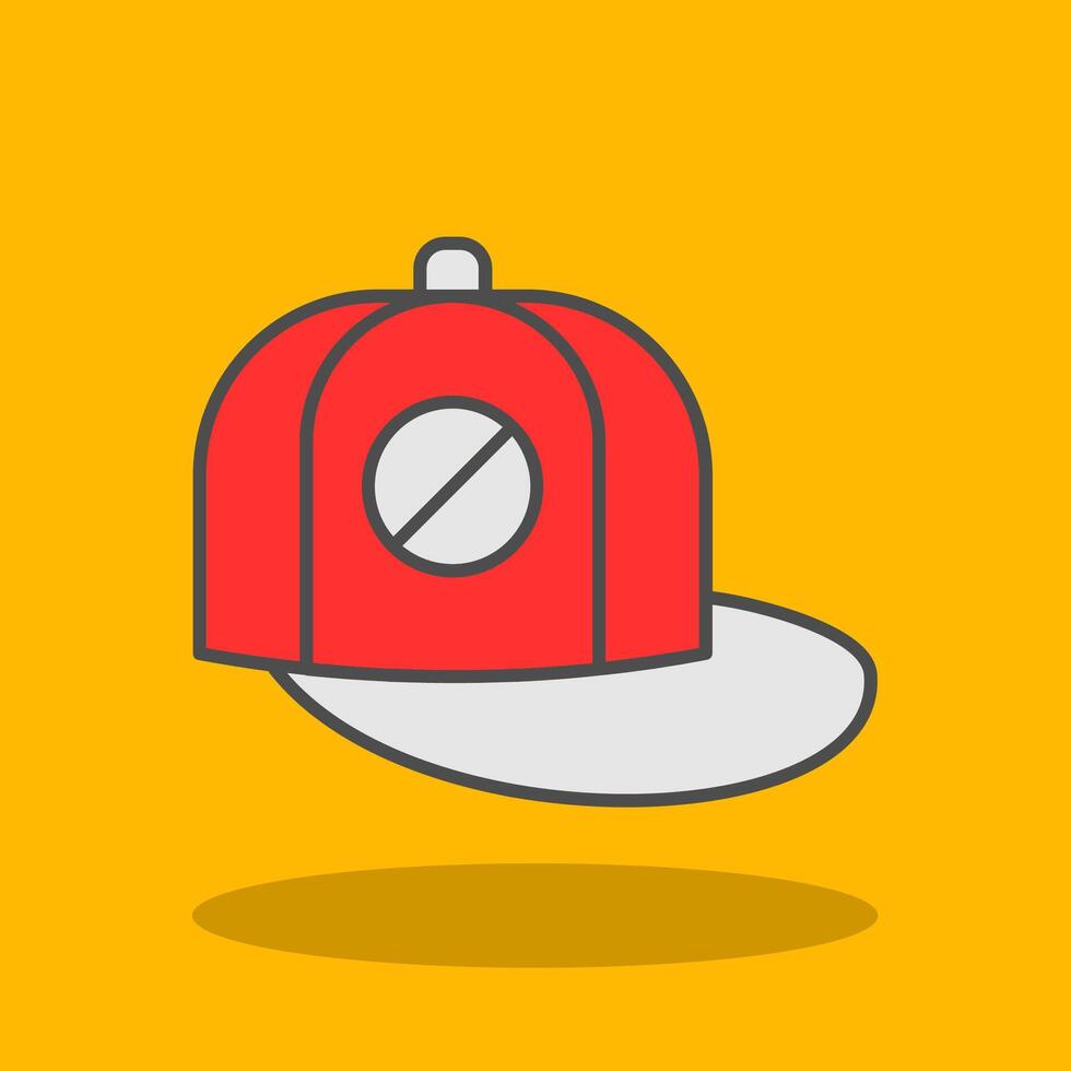 Baseball Cap Filled Shadow Icon vector