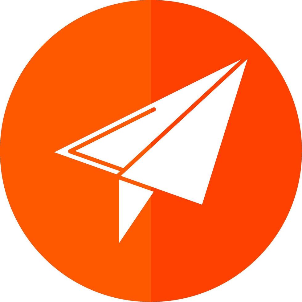 Paper Plane Glyph Red Circle Icon vector