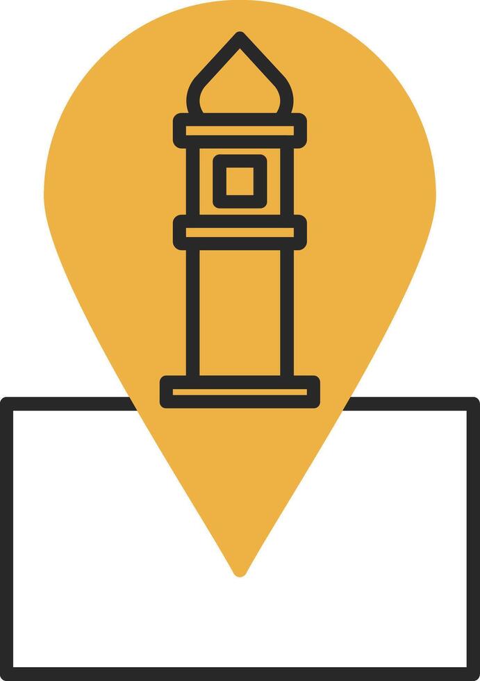 Location Skined Filled Icon vector