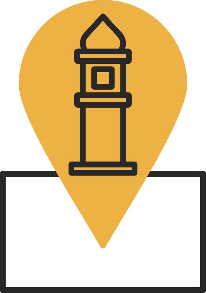 Location Skined Filled Icon vector