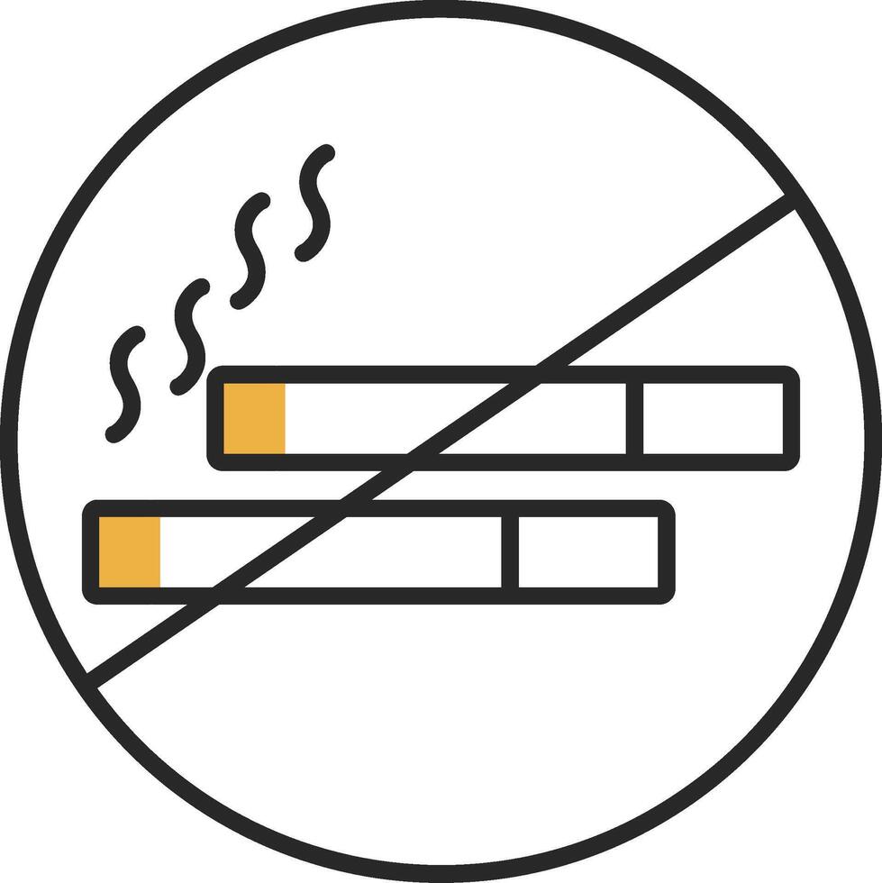 No Smoking Skined Filled Icon vector