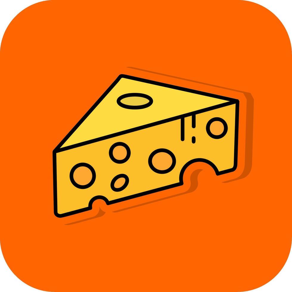 Cheese Filled Orange background Icon vector