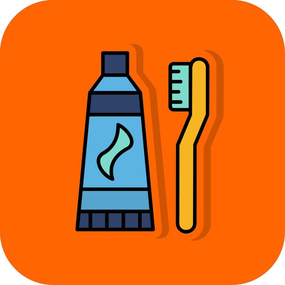 Tooth Paste Filled Orange background Icon vector