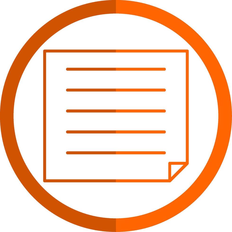 Post It Line Orange Circle Icon vector