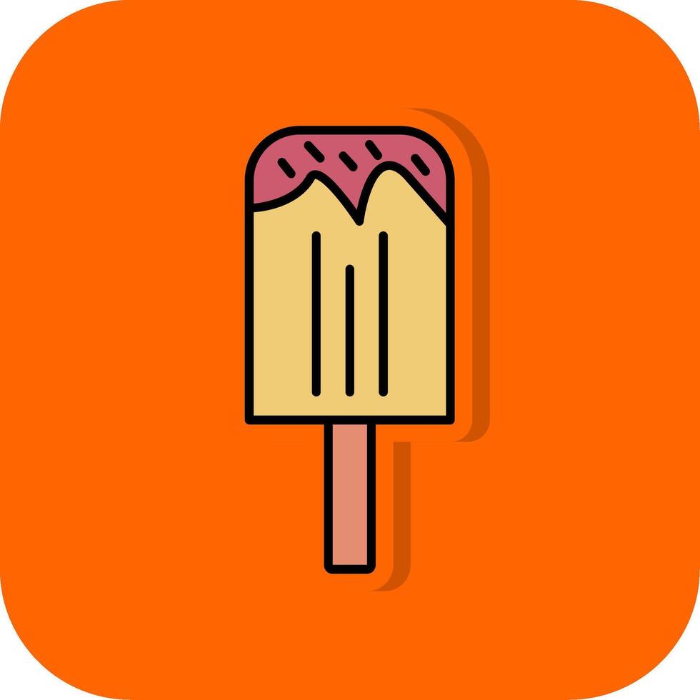 hielo crema lleno naranja antecedentes icono vector