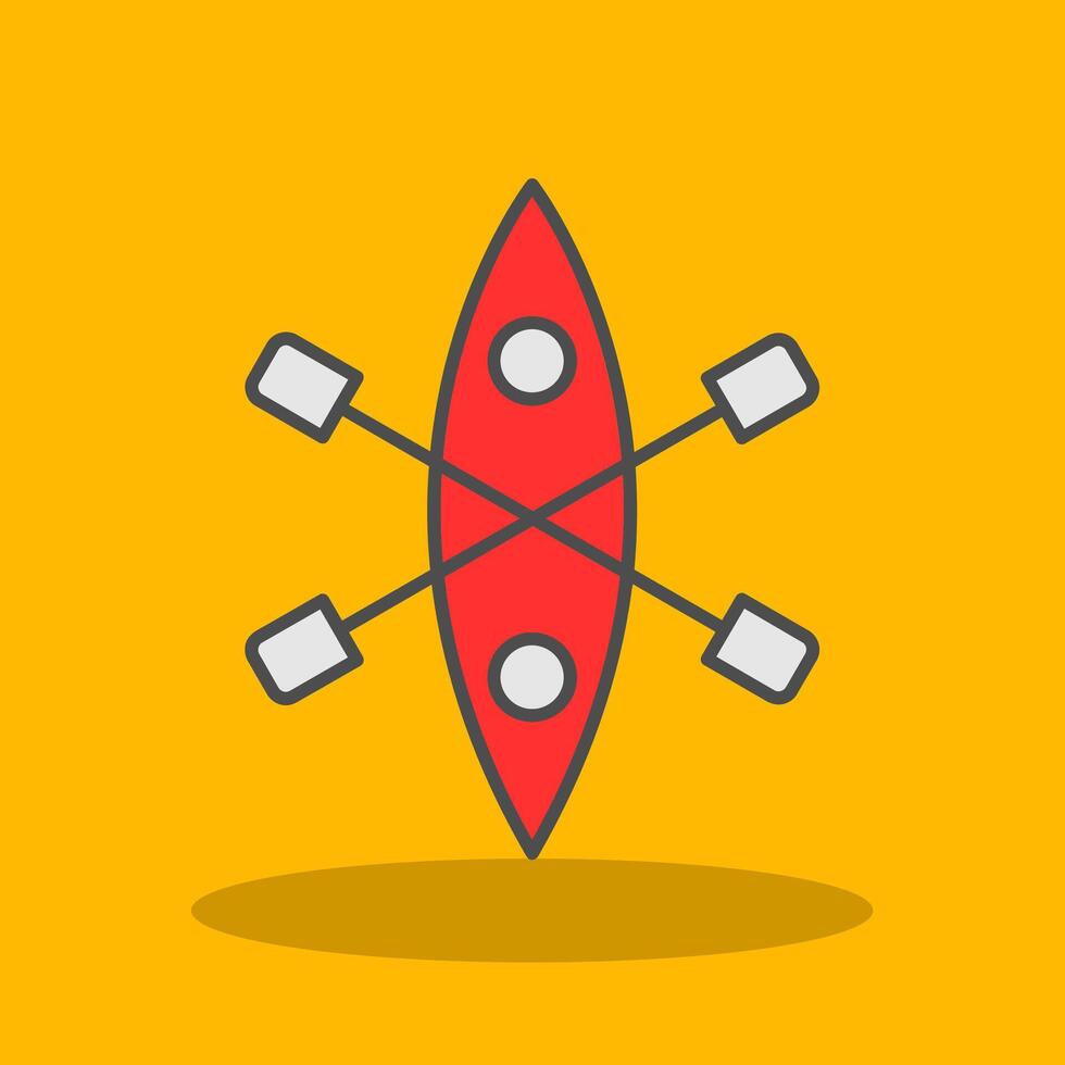 Kayak Filled Shadow Icon vector