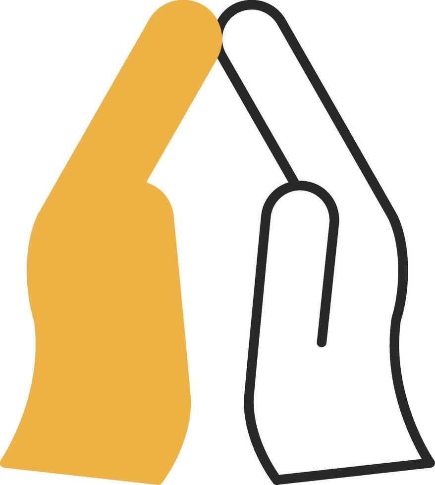 Pray Skined Filled Icon vector