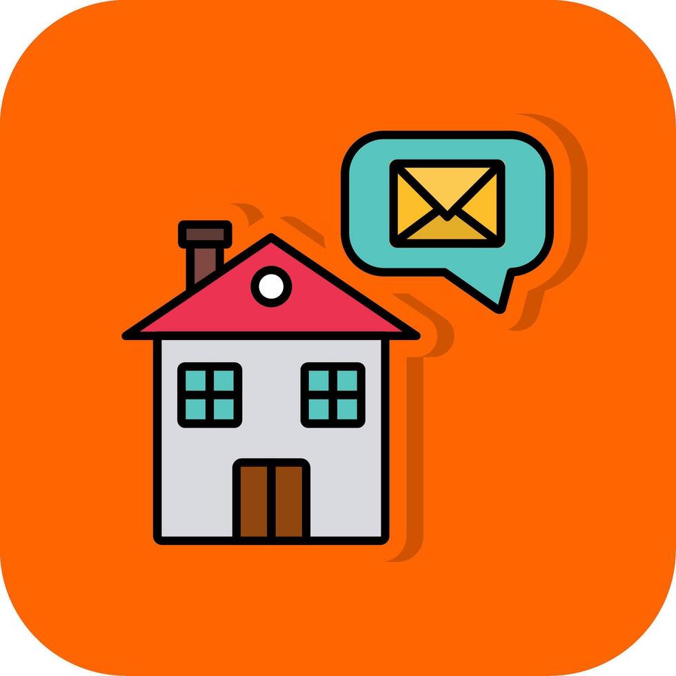 Home Message Filled Orange background Icon vector