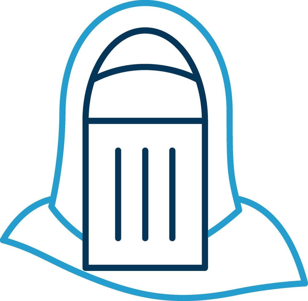 Niqab Line Blue Two Color Icon vector